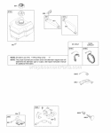 Alternator Electric Starter Fuel Supply Ignition Diagram and Parts List for 20D412-0100-E1  Briggs and Stratton Engine